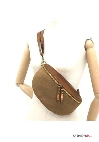 Genuine Leather Pouch bag with zip with shoulder strap - ph 3