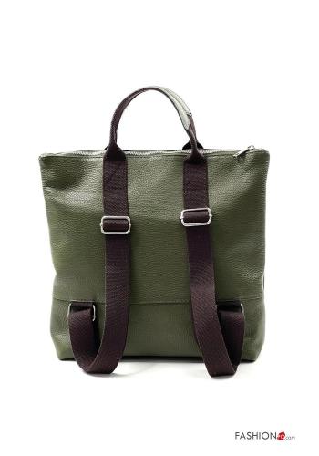 adjustable Genuine Leather Backpack with zip - ph 3