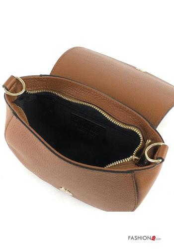 Genuine Leather Bag with zip with shoulder strap - ph 3