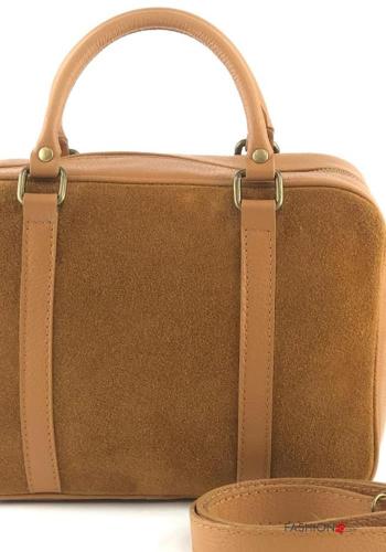 Wildleder Tasche aus Echtes Leder mit Reißverschluss mit Schultergurt - ph 3