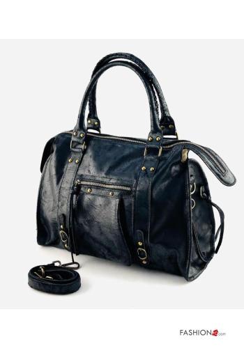 Genuine Leather Handbag with pockets with shoulder strap with zip - ph 2