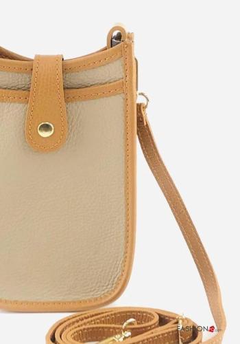 Genuine Leather Bag with zip with shoulder strap - ph 2