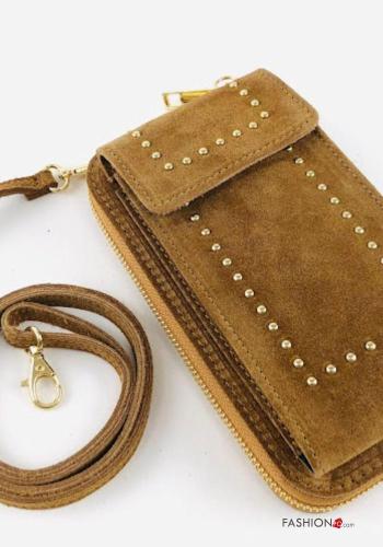 Portafoglio in Vera pelle con zip con tracolla - ph 3