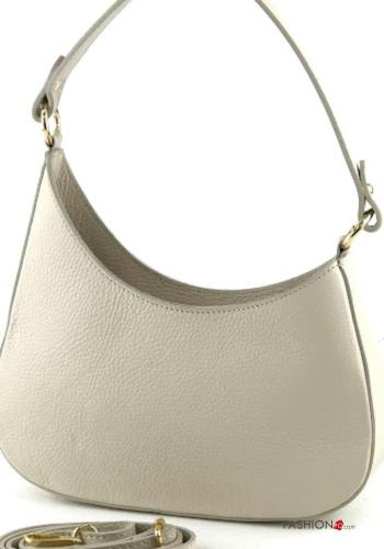Borsa a spalla in Vera pelle con zip con tracolla - ph 2