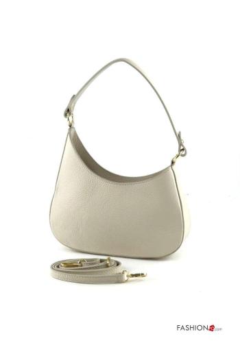 Borsa a spalla in Vera pelle con zip con tracolla - ph 3