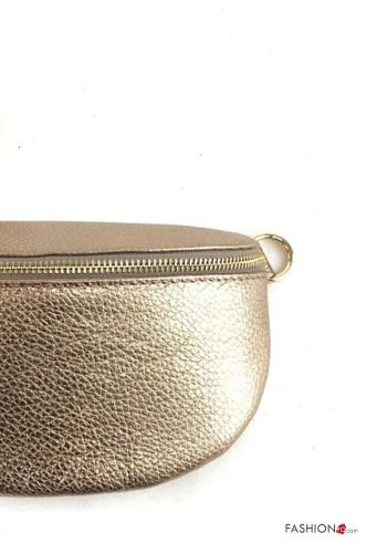 Marsupio in Vera pelle metallizzato con zip - ph 2