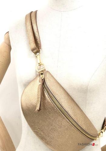Marsupio in Vera pelle metallizzato con zip - ph 3