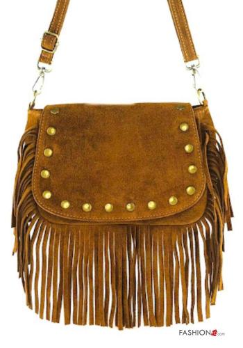 Borsa in Vera pelle camoscio con frange con tracolla - ph 2