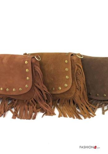 Borsa in Vera pelle camoscio con frange con tracolla - ph 3