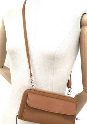 Portafoglio in Vera pelle con zip con tracolla - ph 3