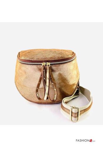 Marsupio in Vera pelle con zip con tracolla - ph 2