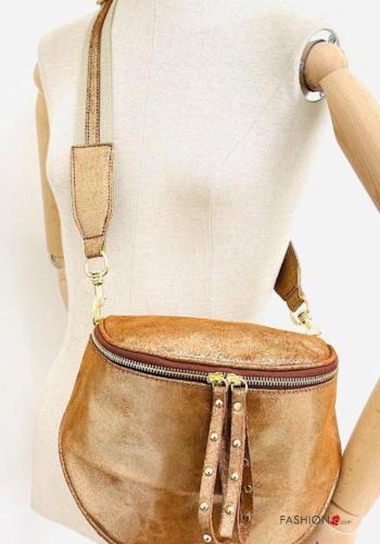 Marsupio in Vera pelle con zip con tracolla - ph 3