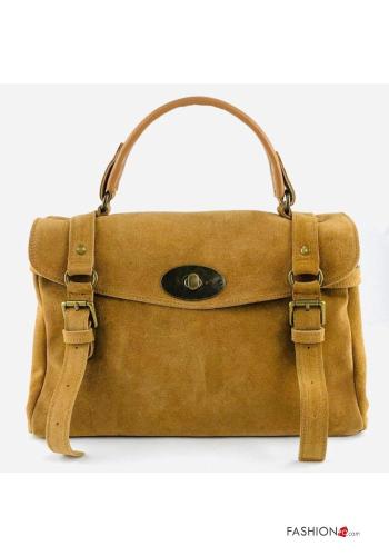 Bolsa de mano de Cuero Genuino Gamuza con hebilla - ph 2