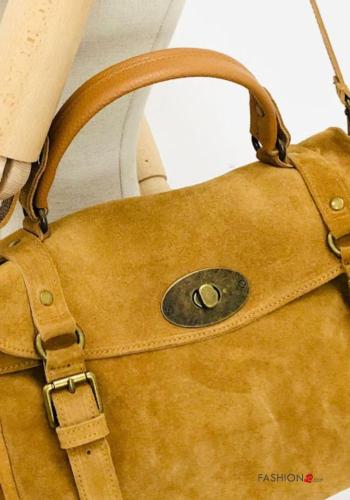 Bolsa de mano de Cuero Genuino Gamuza con hebilla - ph 3