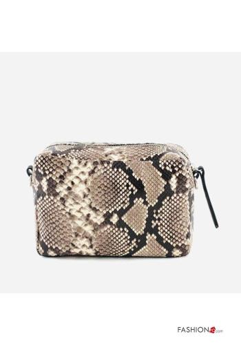 Bolso de Cuero Genuino Estampado de pitón con cremallera con bandolera - ph 2