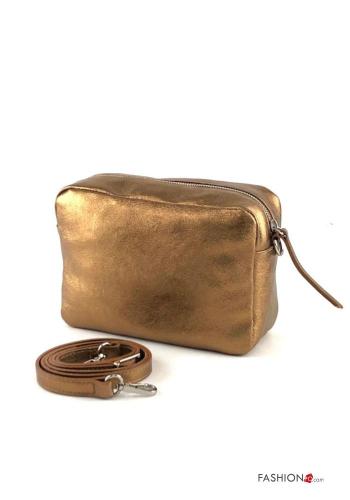 metallic Genuine Leather Bag with zip - ph 2