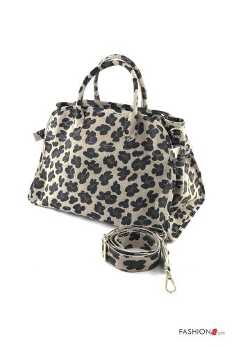 Animal print Genuine Leather Bag with shoulder strap - ph 2