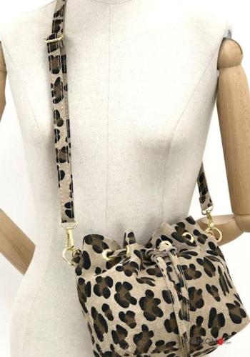 Bolso de Cuero Genuino Estampado animal con bandolera - ph 2