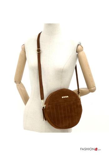 Borsa in Vera pelle camoscio con zip con tracolla - ph 2