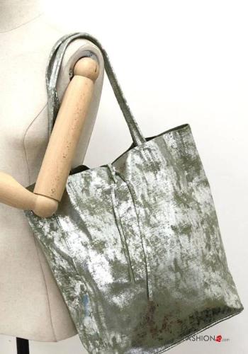 Shopper (Tote) in Vera pelle metallizzato - ph 2