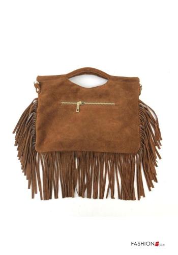 Borsa in Vera pelle camoscio con frange con tracolla - ph 3