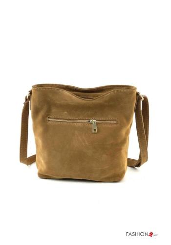 Wildleder Tasche aus Echtes Leder mit Taschen mit Reißverschluss - ph 4