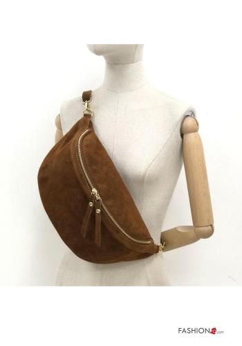 Marsupio in Vera pelle camoscio con zip - ph 2