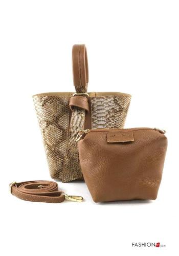 Snake print Genuine Leather Bag with shoulder strap - ph 4