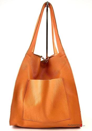 Genuine Leather Shopper (Tote) with pockets - ph 3