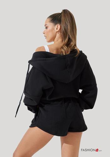 Tuta sportiva in Cotone regolabile POPFLEX con elastico con coulisse con zip con tasche con cappuccio - ph 3