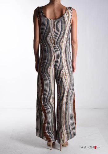 Optical Muster ärmellos wide leg Overall - ph 2