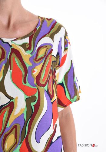 T-shirt em Algodão manga curta gola redonda Padrão abstrato - ph 4