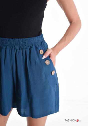 Shorts de Lino con bolsillos con botones con elástico - ph 4