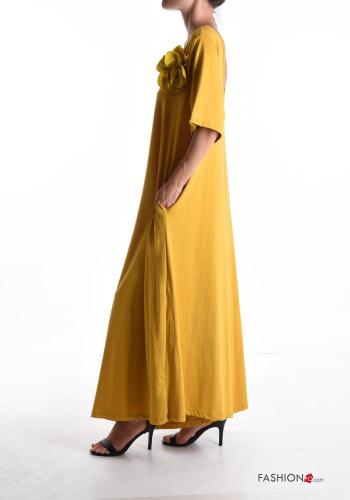 short sleeve backless wide leg Cotton Jumpsuit with pockets - ph 3