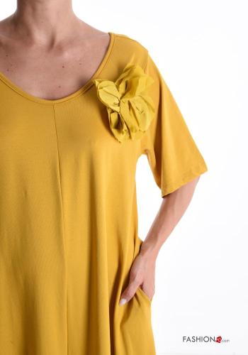 short sleeve backless wide leg Cotton Jumpsuit with pockets - ph 4