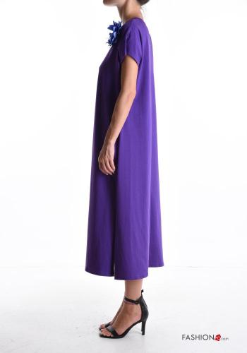 Abito in Cotone lungo maniche corte girocollo - ph 3