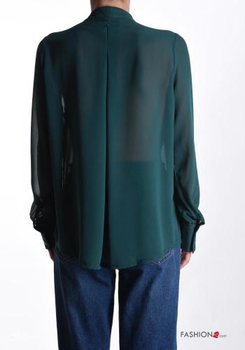 Camisa manga comprida chiffon com folhos com botões - ph 2