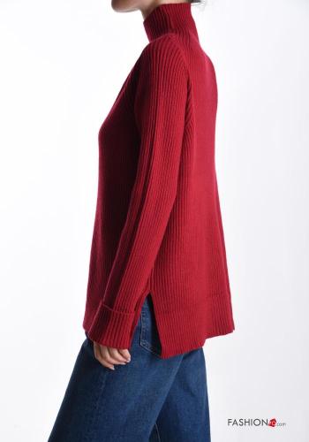 Jersey de Mezcla de Lana canalé manga larga de cuello alto - ph 3