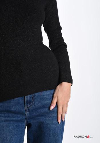lurex long sleeve Wool Mix Sweater with v-neck - ph 4