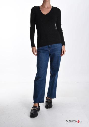 lurex long sleeve Wool Mix Sweater with v-neck - ph 5