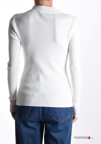 Jersey de Mezcla de Lana canalé manga larga con botones - ph 2