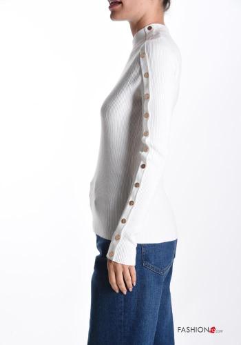 Jersey de Mezcla de Lana canalé manga larga con botones - ph 3