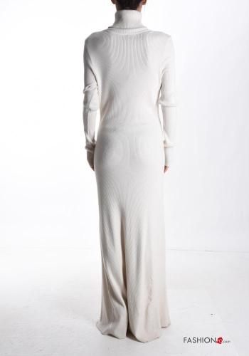 Gerippte lange extra lange ärmel Kleid Rollkragen- - ph 2