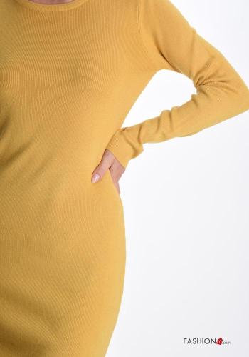 long sleeve crew neck knee-length Wool Mix Dress - ph 4