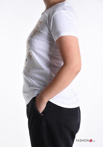 T-shirt in Cotone maniche corte girocollo Fantasia stampata - ph 3