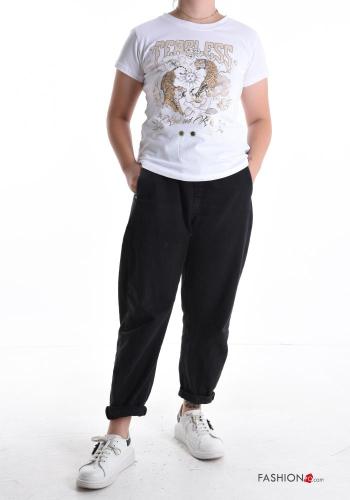 T-shirt in Cotone maniche corte girocollo Fantasia stampata - ph 5