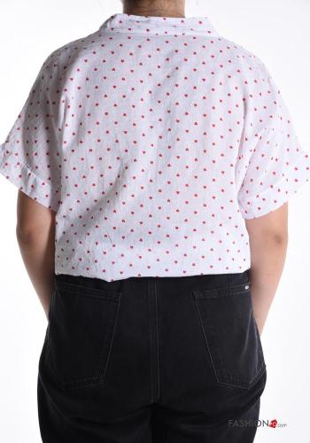 Chemise en Coton manches courtes motif coeur à boutons - ph 2