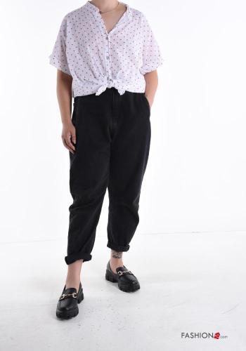 Chemise en Coton manches courtes motif coeur à boutons - ph 5