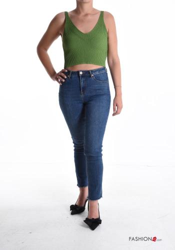 sleeveless backless Ribbed mini Top with v-neck - ph 5