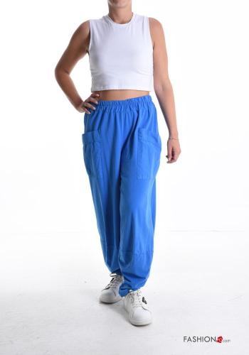 oversized Cotton Trousers with pockets with elastic - ph 5
